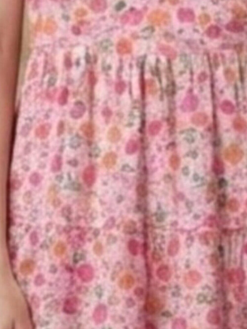 y2k women milkmaid mini dress large pink fairycore ditsy floral‎ cottagecore